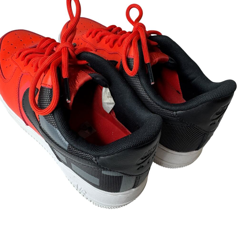 Nike Air Force 1 Low Mens 8.5 Habanero Red Black White Sneakers Tennis Shoes - Picture 4 of 11